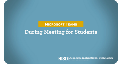 During Meeting for Students